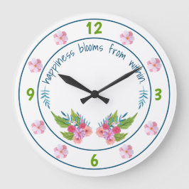 Springtime Floral Große Wanduhr
