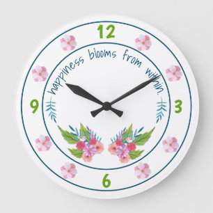Springtime Floral Große Wanduhr