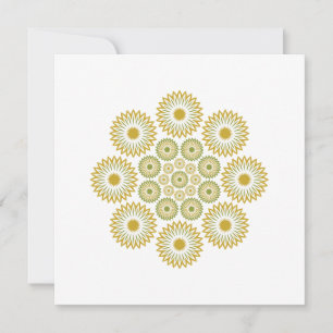 Springtime Floral Note Card, Olive and Gold Mitteilungskarte