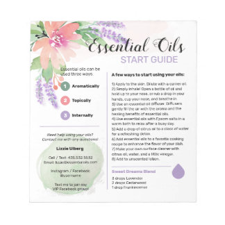 Springtime Floral Wesentlichen al Oils Start Guide Notizblock