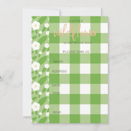 Springtime Gingham & Blooms Baby Shower Theme Einladung