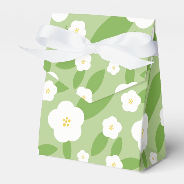 Springtime Gingham & Blooms Baby Shower Theme Geschenkschachtel (Vorderseite)