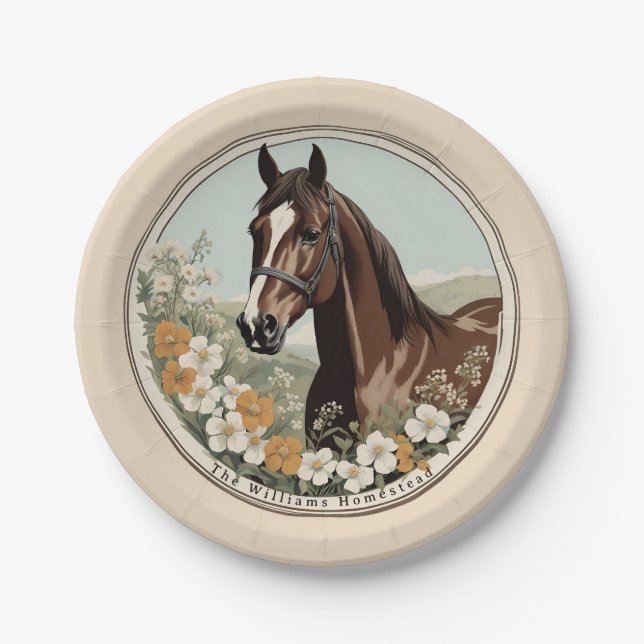 Springtime Horse Pappteller (Vorderseite)