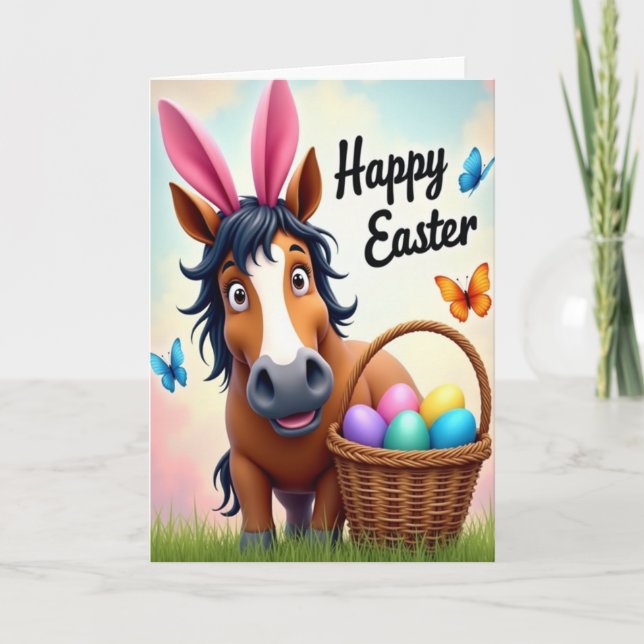Springtime Horse Pattern Card Karte (Vorderseite)