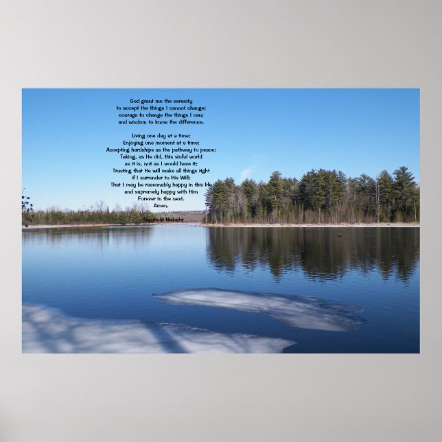 Springtime Icy River Szene mit ruhigem Gebet Poster (Vorne)