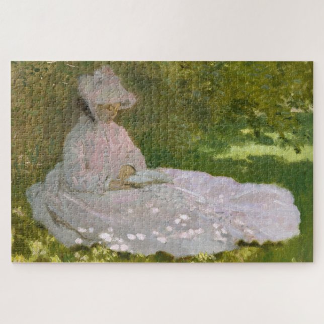 Springtime, Impressionist Portrait, Claude Monet Puzzle (Horizontal)