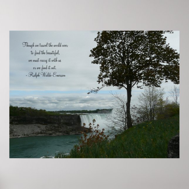 Springtime in Niagara Falls-Kanada/mit Zitat Poster (Vorne)