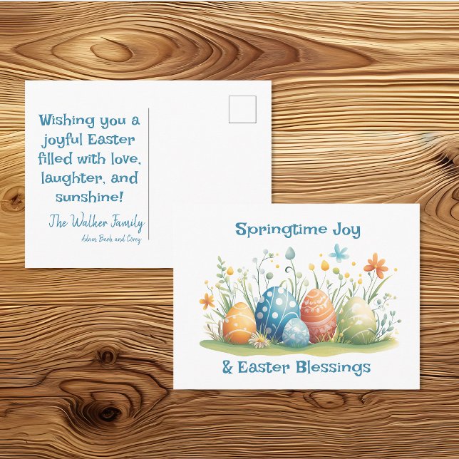 Springtime Joy & Ostersegnung Postkarte (Von Creator hochgeladen)