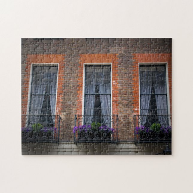 Springtime London Lavender Window Boxes Puzzle (Horizontal)