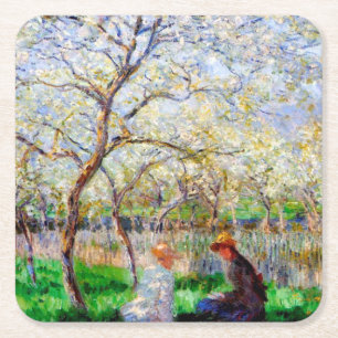 Springtime, Monet Rechteckiger Pappuntersetzer
