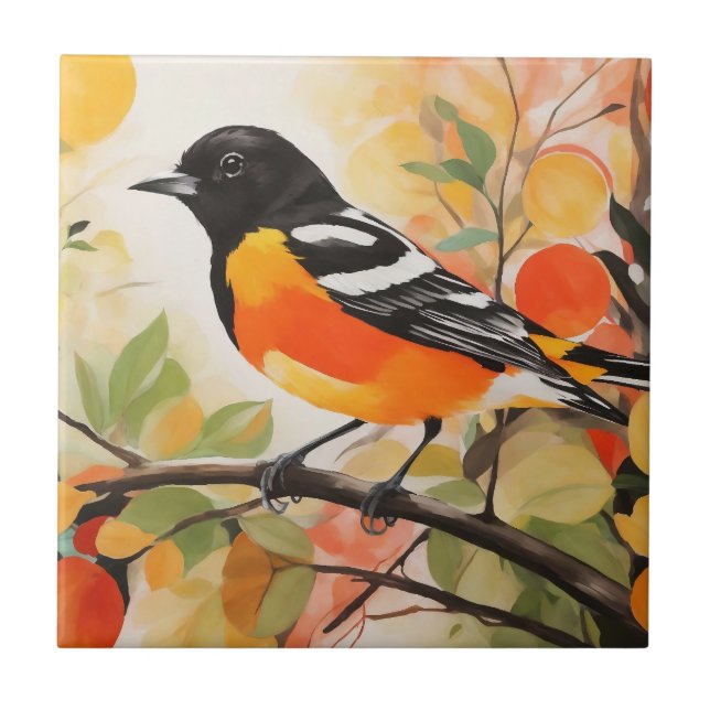 Springtime Nature's Charm Bird Baltimore Oriole Fliese (Vorderseite)