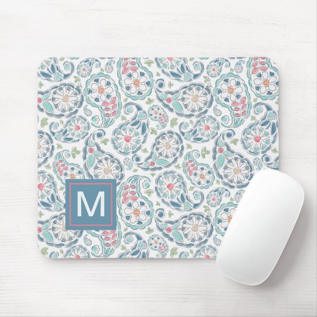 Springtime Paisley Pattern Mousepad (Mit Mouse)