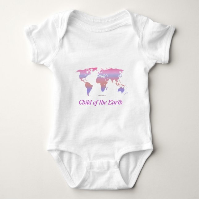 SPringtime Pastel WORLD MAP Baby Strampler (Vorderseite)