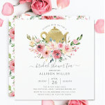 Springtime Peonies Rose Blumenkohl Brautparty Tee Einladung<br><div class="desc">Schöne handbemalte Aquarellfarben-Blume mit einer leuchtenden Frühlingsfarbenpalette,  die Ihrem Event eine Touch Eleganz verleiht.</div>