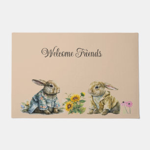 Springtime Rabbit Doormat Fußmatte