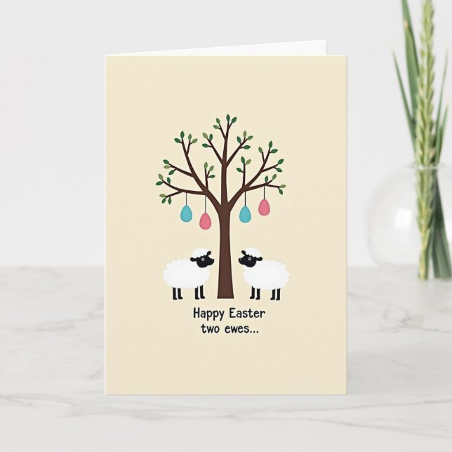 Springtime Sheep Tree Art Card Karte (Vorderseite)