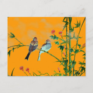 Springtime Sparrows Postkarte