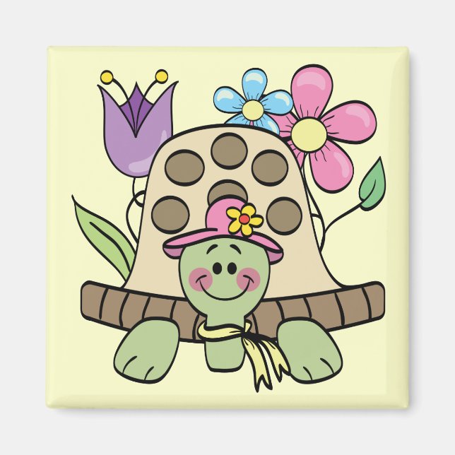 Springtime Turtle Tshirts und Geschenke Magnet (Vorne)