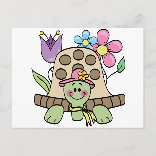 Springtime Turtle Tshirts und Geschenke Postkarte (Vorderseite)