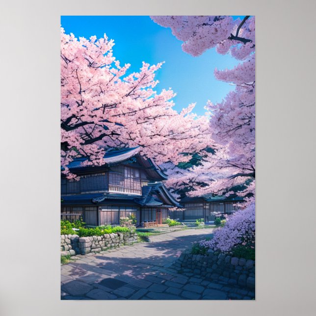 Springtime Village in Japan Poster (Vorne)