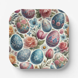Springtime Watercolor Ostereier Teller