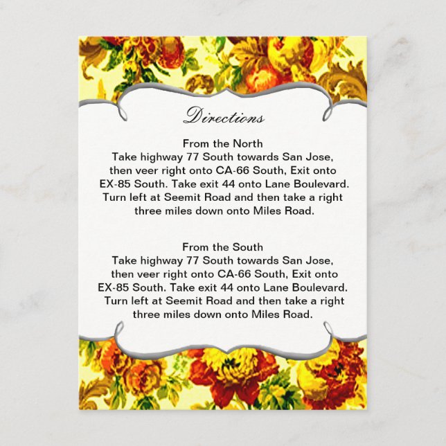 Springtime Wedding Direction Card Begleitkarte (Vorderseite)