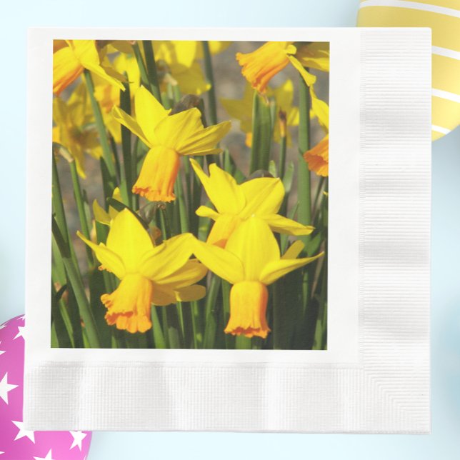 Springtime Yellow Daffodin, floral Serviette (In Situ Easter)