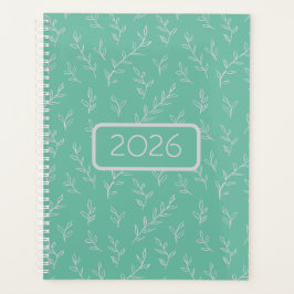 Springy: Hand-Sketched Leaves on Mint Green Planer