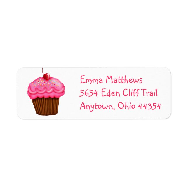 Sprinkalicious Cupcake Rücksendeadressen-Aufkleber (Vorne)