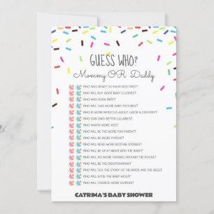 Sprinkle Babydusche - bestellbarer Name, 12x18 Einladung