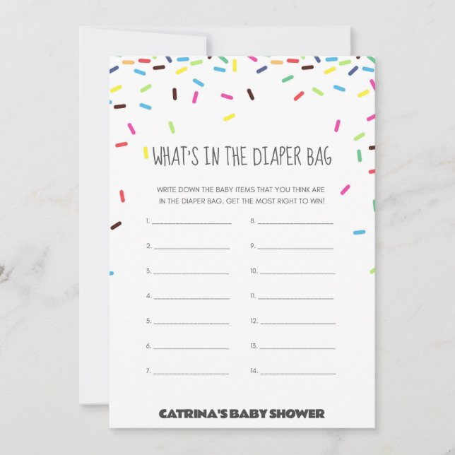 Sprinkle Babydusche - bestellbarer Name, 12x18 Einladung (Vorderseite)