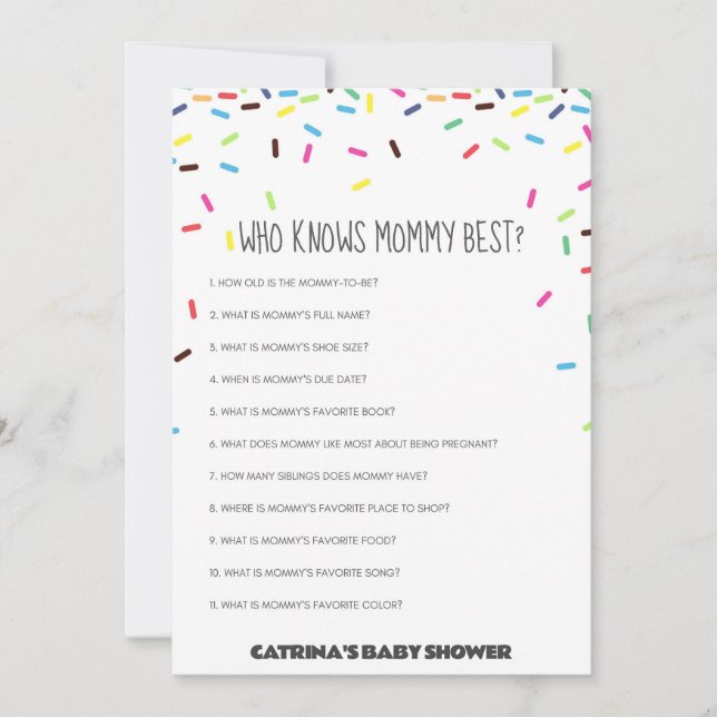 Sprinkle Babydusche - bestellbarer Name, 12x18 Einladung (Vorderseite)