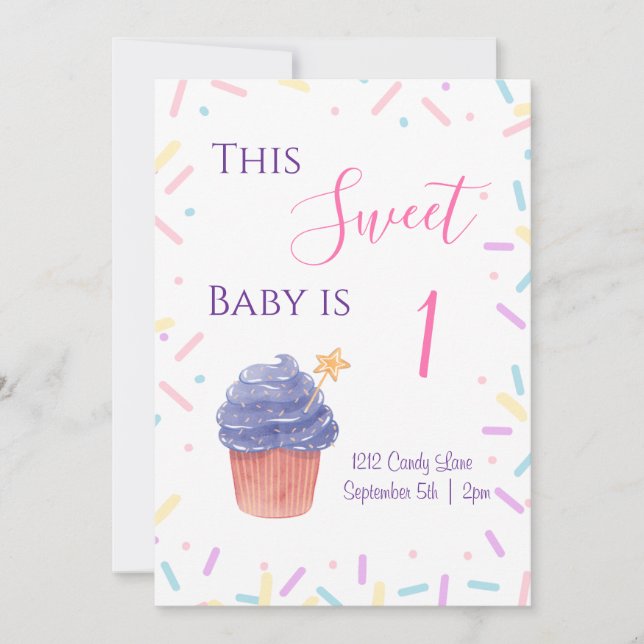 Sprinkle Birthday Einladung (Vorderseite)