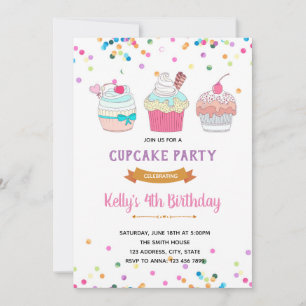 Sprinkle Cupcake Kriegs-Party-Einladung Einladung