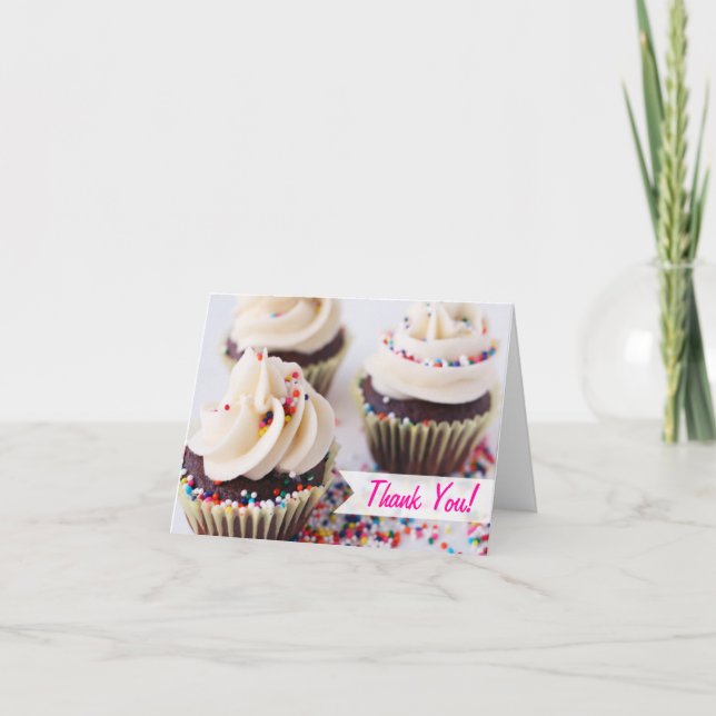 Sprinkle Cupcakes Vielen Dank Dankeskarte (Vorderseite)