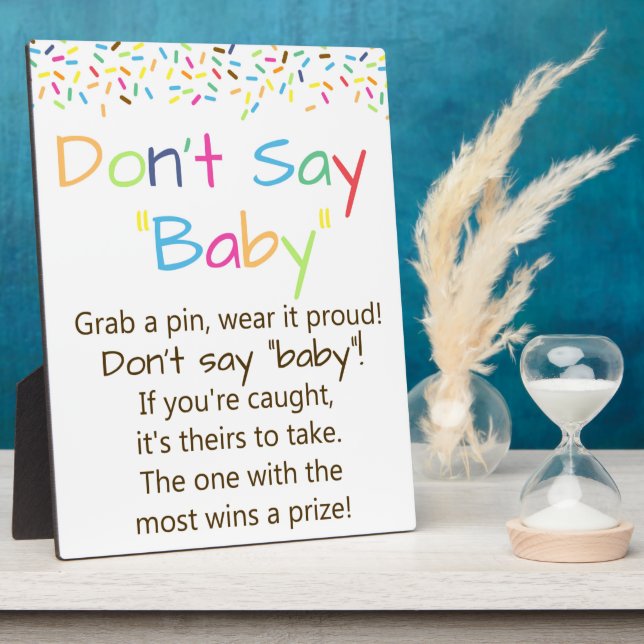 Sprinkle Don't Say Baby Game Fotoplatte (Seite)