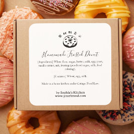 Sprinkle Donut Bäckerei-Zutaten Minimalist Quadratischer Aufkleber