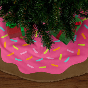 Sprinkle Donut Niedlicher Weihnachtsbaumrock Fleece Weihnachtsbaumdecke