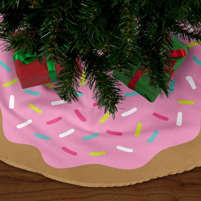 Sprinkle Donut Niedlicher Weihnachtsbaumrock Fleece Weihnachtsbaumdecke (Von Creator hochgeladen)