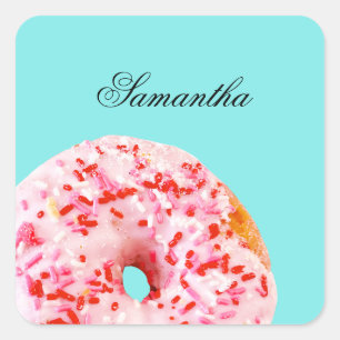 Sprinkle Donut Quadratischer Aufkleber