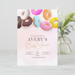 Sprinkle Donuts Baby Shower Pink Mädchen Baby Show Einladung