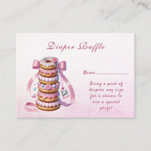 Sprinkle Donuts Pink Ribbon Babydusche Umschließun Begleitkarte