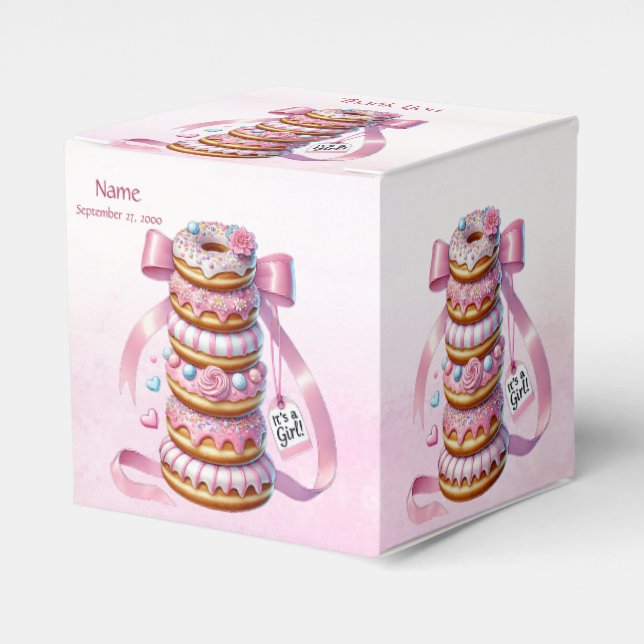 Sprinkle Donuts Pink Ribbon Gevor Box Geschenkschachtel (Vorderseite)