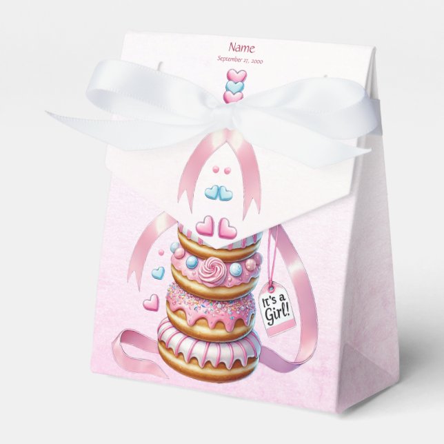 Sprinkle Donuts Pink Ribbon Gevor Box Geschenkschachtel (Vorderseite)