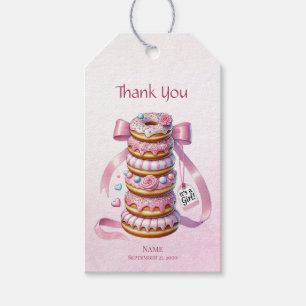 Sprinkle Donuts Pink Ribbon Gift Tag Geschenkanhänger