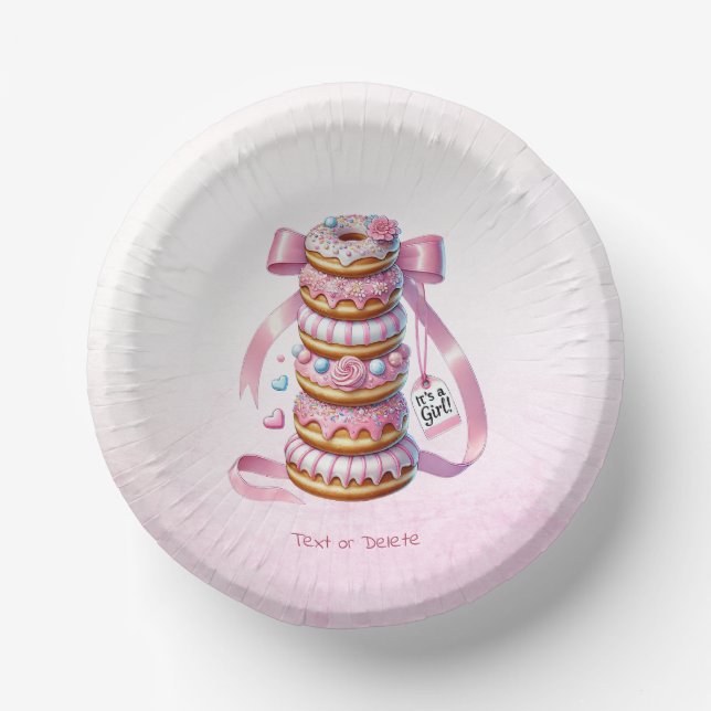 Sprinkle Donuts rosa Band Papier Bowl Pappteller (Vorderseite)