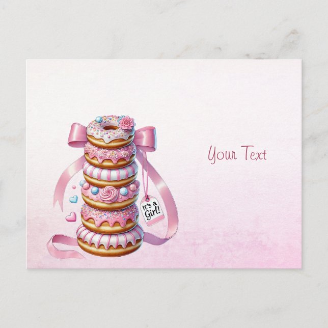 Sprinkle Donuts Rosa Ribbon Postkarte (Vorderseite)