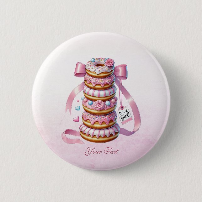 Sprinkle Donuts rosa Ribbon-Taste Button (Vorderseite)