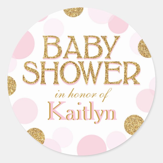 Sprinkle Dots Babydusche Runder Aufkleber (Vorderseite)
