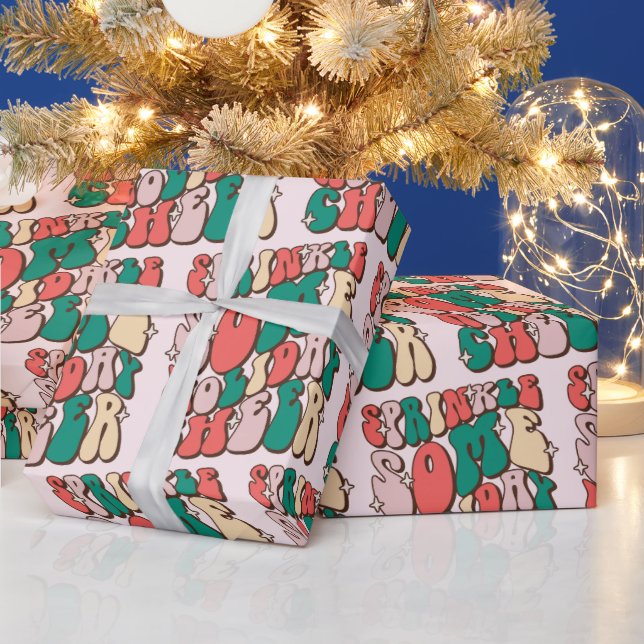 Sprinkle etwas Urlaub Cheer Funny Retro Weihnachte Geschenkpapier (Feiertage)